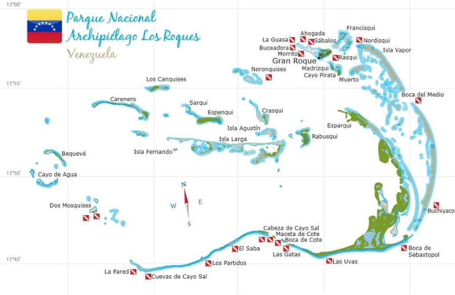 Arrecife Diver's tiene más de 20 puntos de buceo en todo el Archipiélago Los Roques